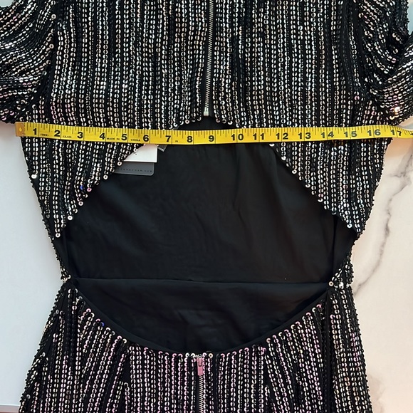 Endless Rose - Open back sequin dress mini long sleeves size S - Picture 14 of 16